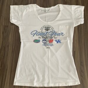 EUC women’s medium Men’s Final Four 2014 white scoop neck short sleeve shirt